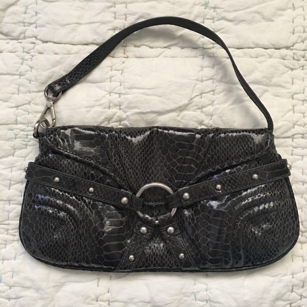 Grey Pyhton Clutch